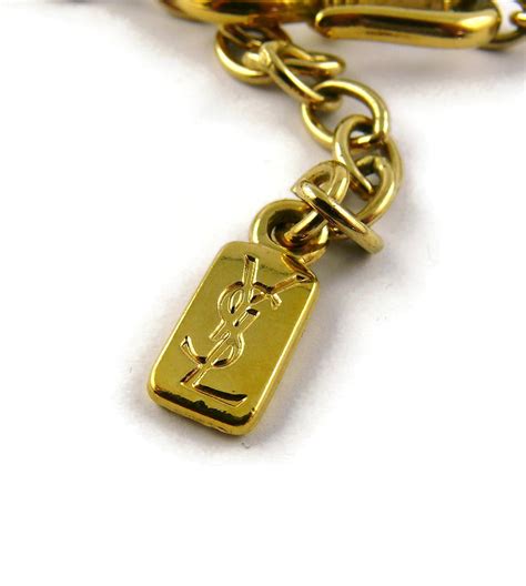 ysl logo gold necklace|ysl padlock necklace.